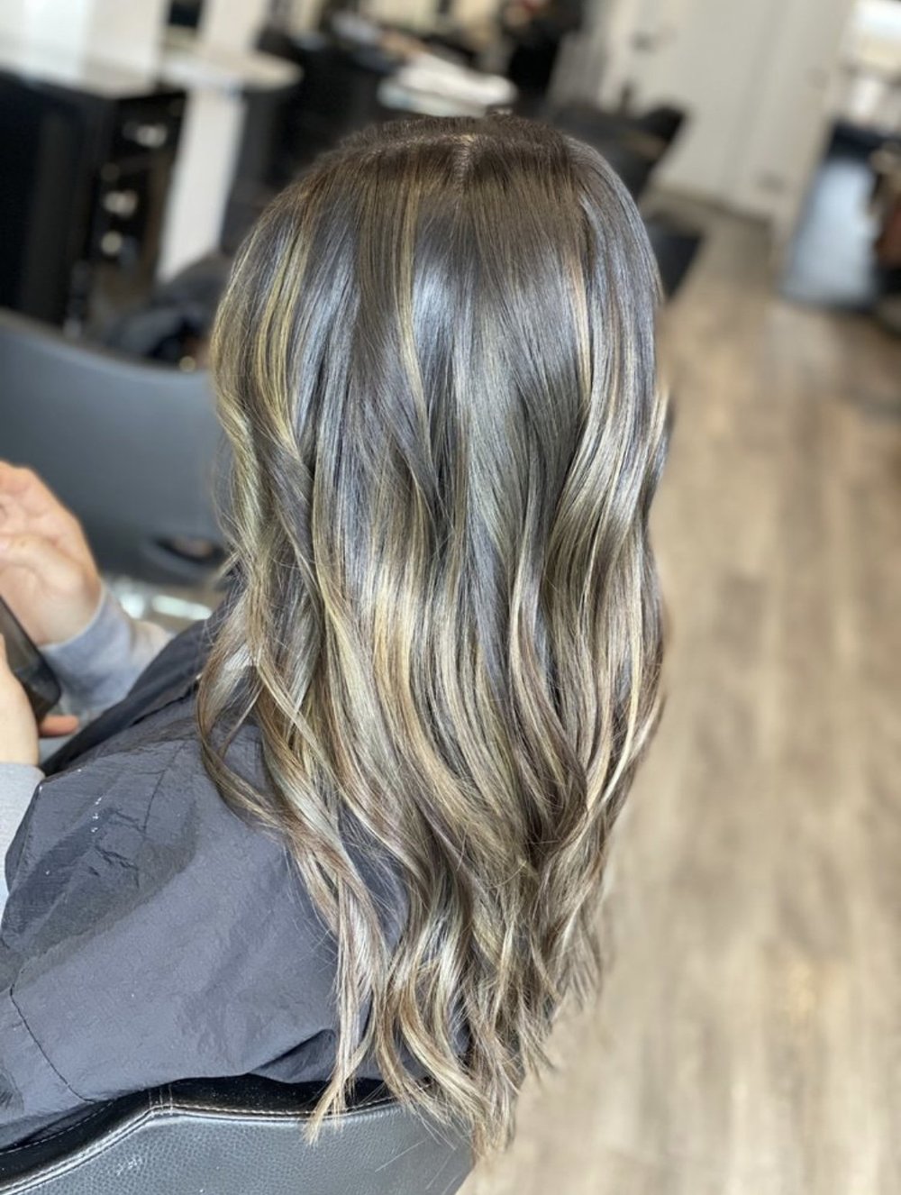 Dimensional brunette highlights by Allure Salon Oakland